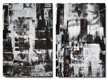 黒と白のパターン 2 Oil Paintings